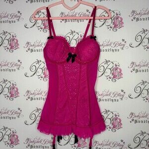La senza bustier dress mini corset bling rhinestone crystal bow ribbon 🎀 y2k